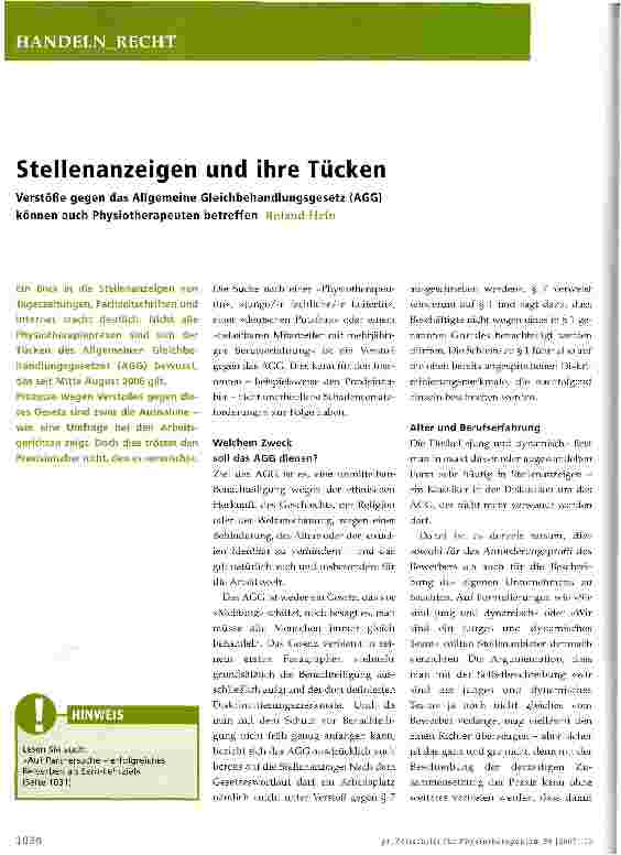 Vorschauseite 1: Stellenanzeigen und ihre Tücken