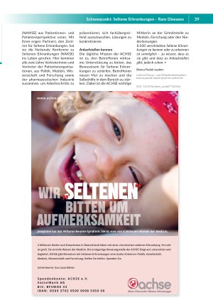 Vorschauseite 2: ACHSE – Allianz Chronischer Seltener Erkrankungen (ACHSE) e. V.