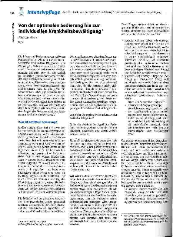 Vorschauseite 1: Von der optimalen Sedierung hin zur individuellen Krankheitsbewältigung