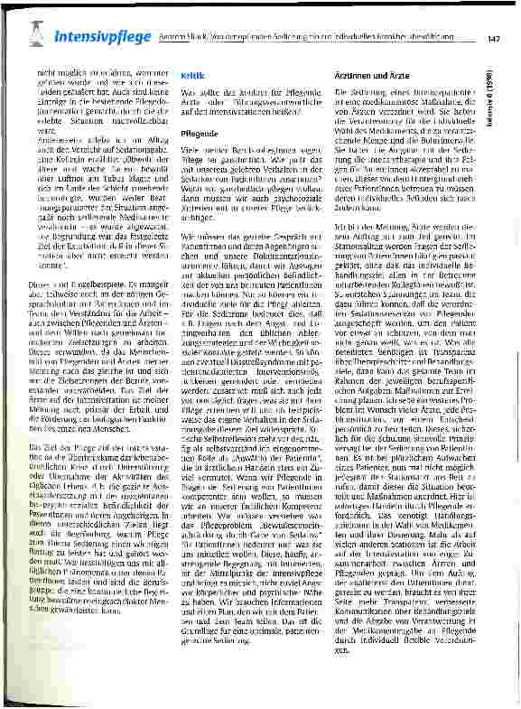 Vorschauseite 2: Von der optimalen Sedierung hin zur individuellen Krankheitsbewältigung