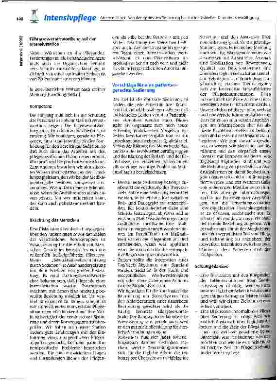 Vorschauseite 3: Von der optimalen Sedierung hin zur individuellen Krankheitsbewältigung
