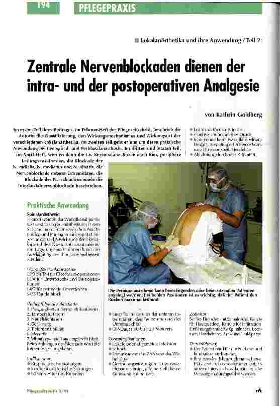 Vorschauseite 1: Lokalanästhetika und ihre Anwendung / Teil 2: