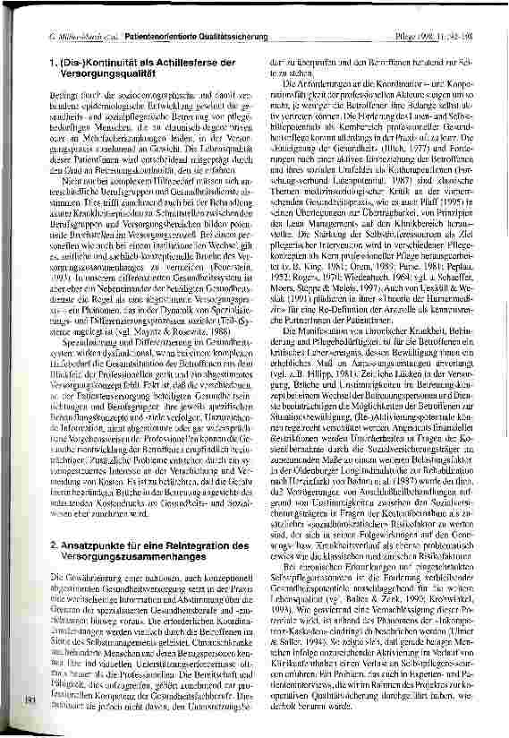 Vorschauseite 2: Patientenorientierte Qualitätssicherung Information und Kooperation der Gesundheitsdienste