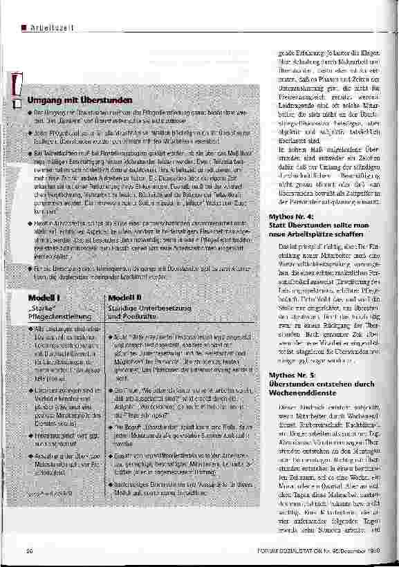 Vorschauseite 5: Überstunden: Mythos und Fakten Instrument zur Flexibilisierung oder Zeichen von Mißmanagement?