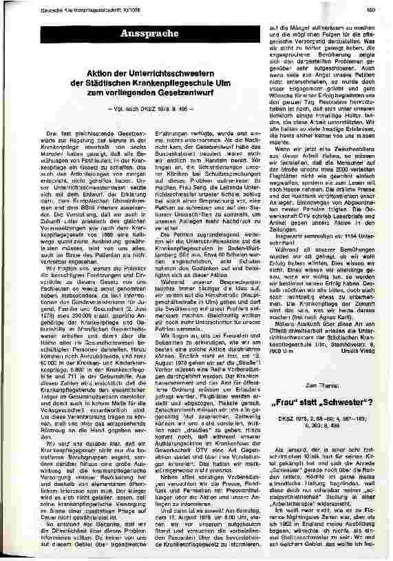 Vorschauseite 1: Frau statt Schwester