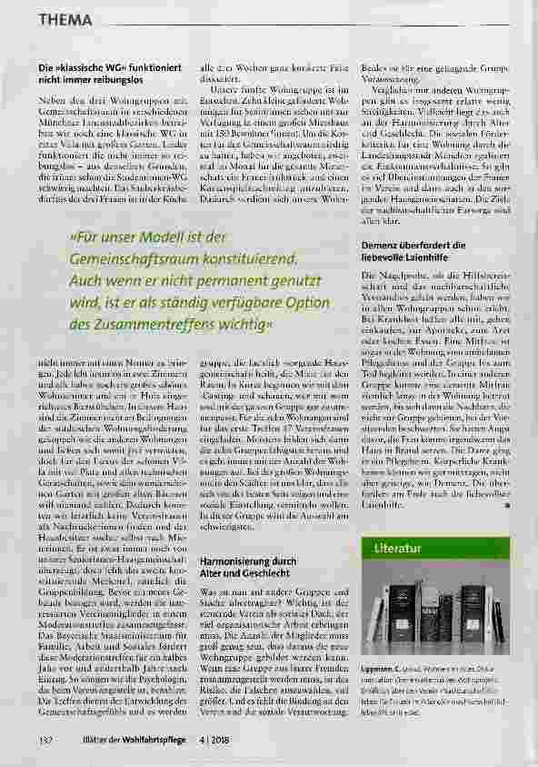 Vorschauseite 2: Wohnen im Alter- Wohngruppe statt Altenheim