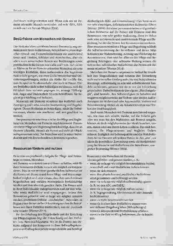 Vorschauseite 4: Ressourcenorientierte Pflege und Begleitung von Menschen mit Demenz