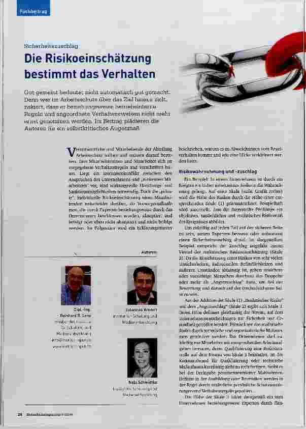 Vorschauseite 1: Die Risikoeinschätzung bestimmt das Verhalten