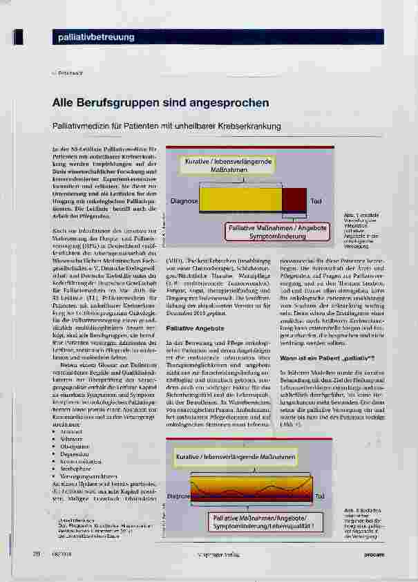 Vorschauseite 1: Alle Berufsgruppen sind angesprochen Palliativmedizin für Patienten mit unheilbarer Krebserkrankung