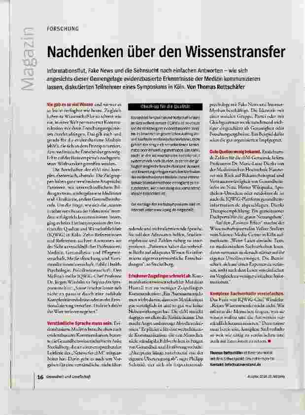 Vorschauseite 1: Nachdenken über den Wissenstransfer