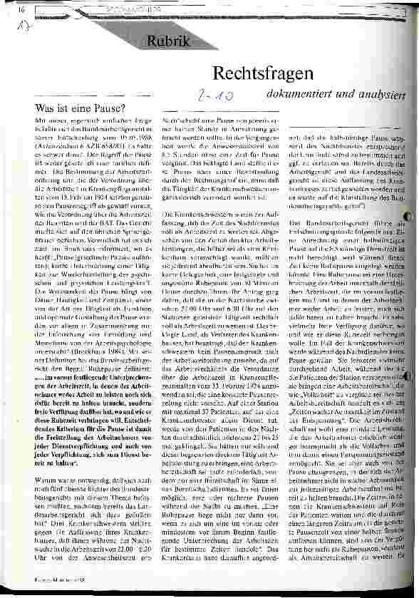 Vorschauseite 1: Rechtsfragen - dokumentiert und analysiert