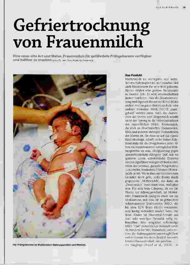 Vorschauseite 1: Gefriertrocknung von Frauenmilch