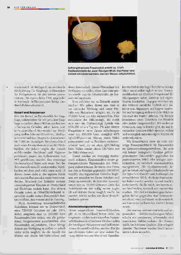 Vorschauseite 2: Gefriertrocknung von Frauenmilch