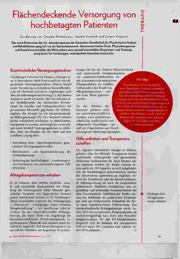 Vorschauseite 1: Flächendeckende Versorgung von hochbetagten Patienten