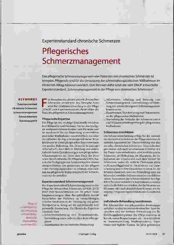 Vorschauseite 1: Pflegerisches Schmerzmanagement