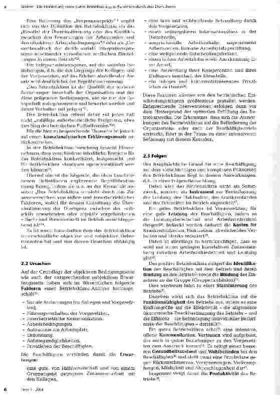 Vorschauseite 3: Die Herstellung eines guten Betriebsklimas in Behörden durch den Dienstherrn -zwangsläufige Folge des Wirtschaftlichkeitsgebots und der Beamtenfürsorge