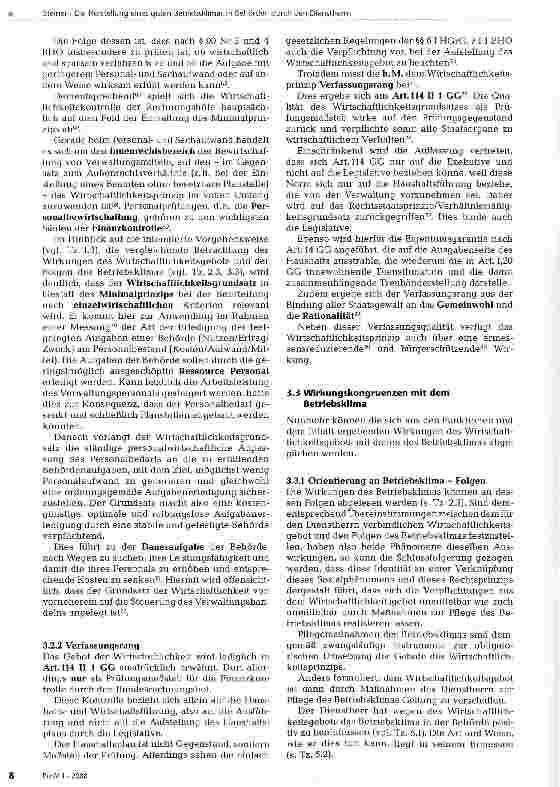 Vorschauseite 5: Die Herstellung eines guten Betriebsklimas in Behörden durch den Dienstherrn -zwangsläufige Folge des Wirtschaftlichkeitsgebots und der Beamtenfürsorge