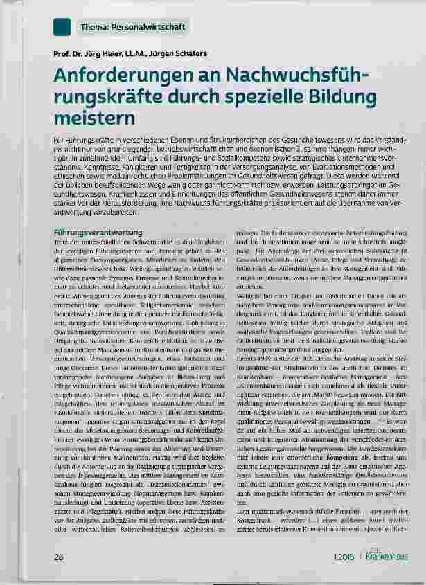 Vorschauseite 1: Anforderungen an Nachwuchsführungskräfte durch spezielle Bildung meistern