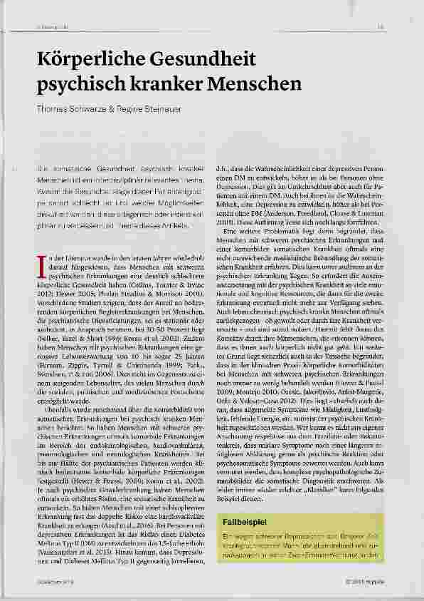 Vorschauseite 1: Körperliche Gesundheit psychisch kranker Menschen