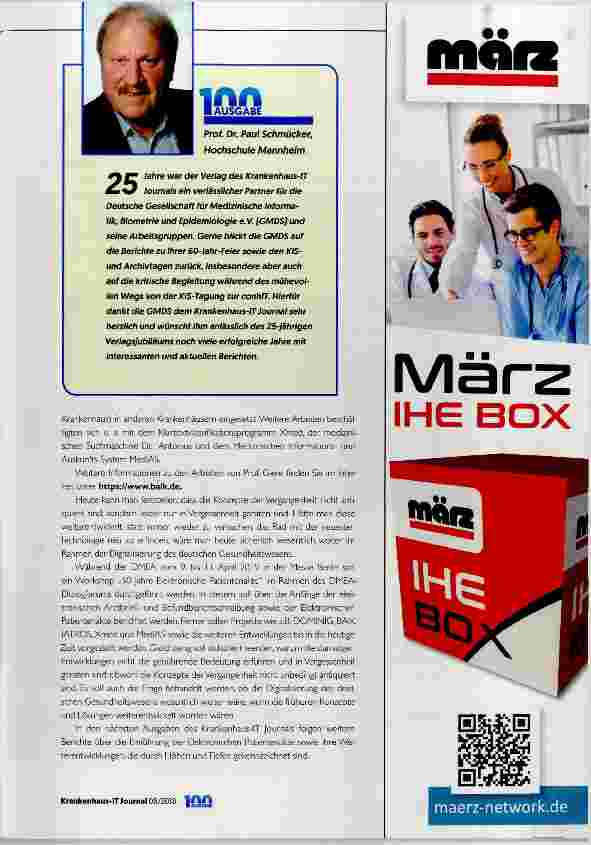 Vorschauseite 2: 50 Jahre Elektronische Patientenakte