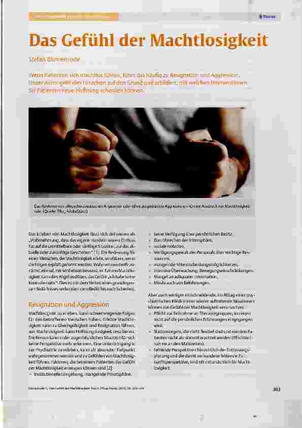Vorschauseite 1: Das Gefühl der Machtlosigkeit