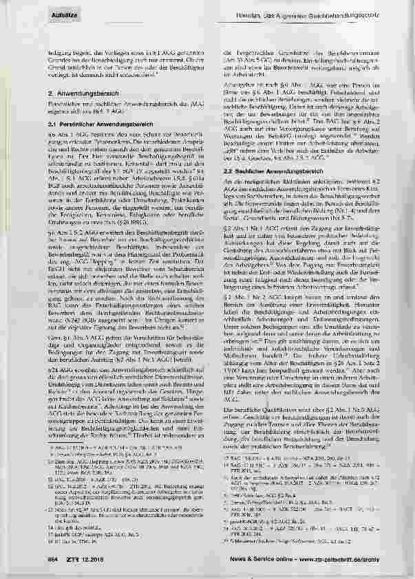 Vorschauseite 2: Das Allgemeine Gleichbehandlungsgesetz - ein darstellender Überblick unter besonderer Berücksichtigung der zum öffentlichen Dienst ergangenen Rechtsprechung