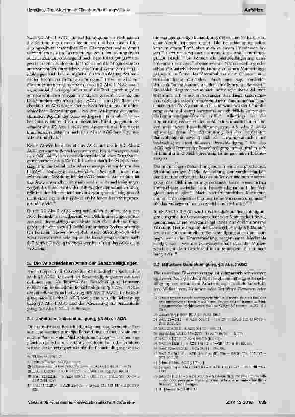 Vorschauseite 3: Das Allgemeine Gleichbehandlungsgesetz - ein darstellender Überblick unter besonderer Berücksichtigung der zum öffentlichen Dienst ergangenen Rechtsprechung