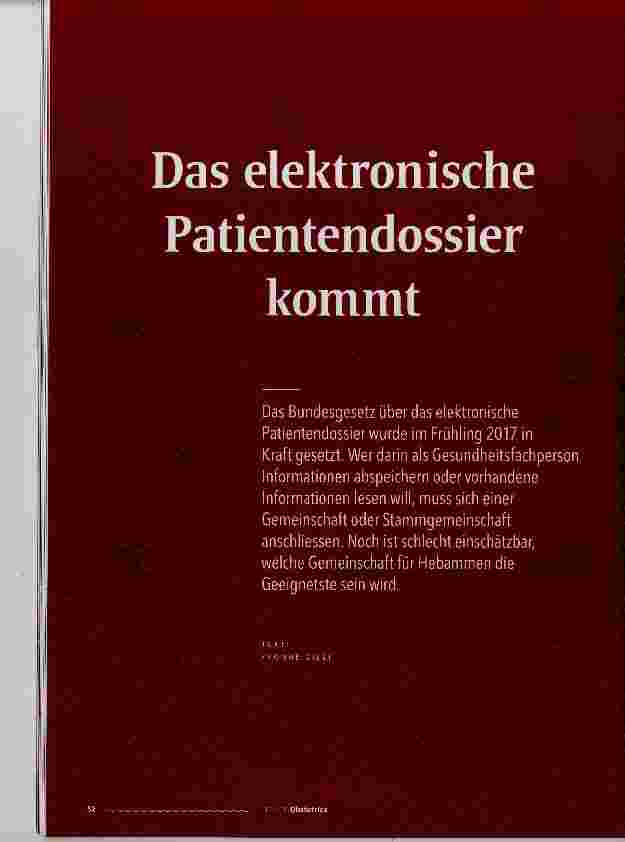 Vorschauseite 1: Das elektronische Patientendossier kommt