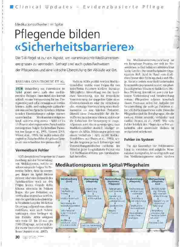 Vorschauseite 1: Pflegende bilden «Sicherheitsbarriere»