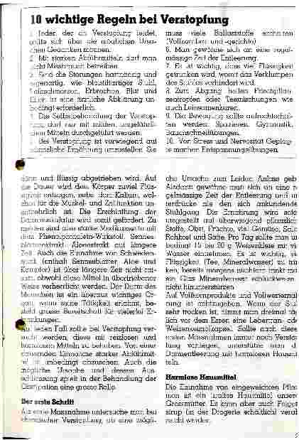 Vorschauseite 4: Verstopfung darf nicht sein