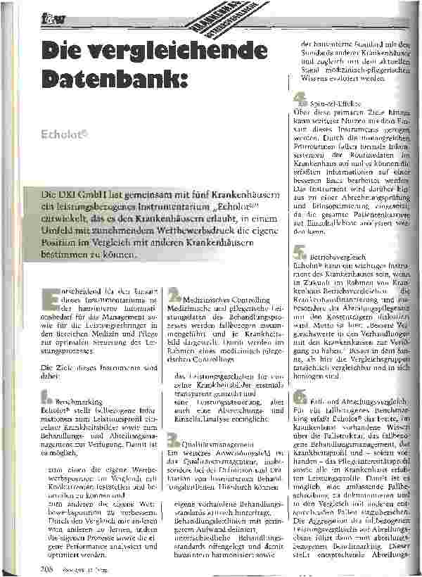 Vorschauseite 1: Die vergleichende Datenbank: Echolot