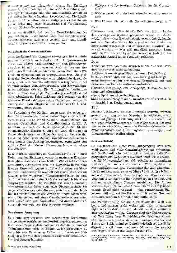 Vorschauseite 3: Gemeindeschwester und Gesundheitsvorsorge
