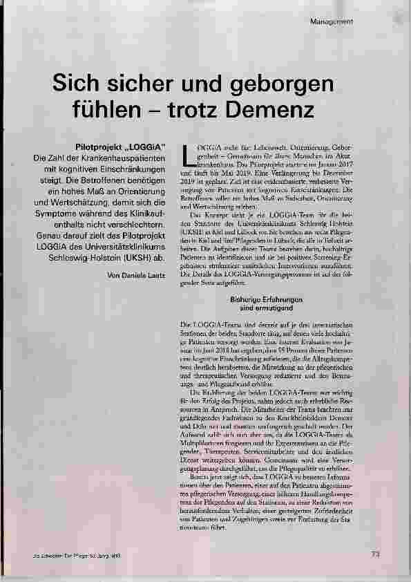 Vorschauseite 2: Sich sicher und geborgen fühlen trotz Demenz