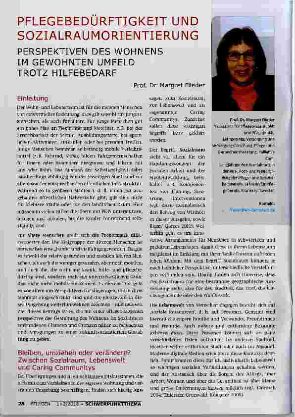 Vorschauseite 1: PFLEGEBEDÜRFTIGKEIT UND SOZIALRAUMORIENTIERUNG