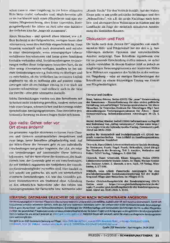Vorschauseite 4: PFLEGEBEDÜRFTIGKEIT UND SOZIALRAUMORIENTIERUNG