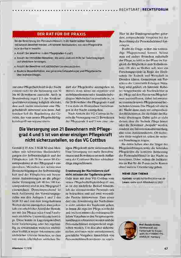 Vorschauseite 2: Nachtdienst: Neues zum Dauerbrenner