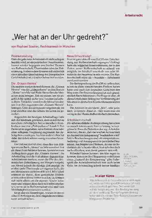 Vorschauseite 1: Wer hat an der Uhr gedreht?