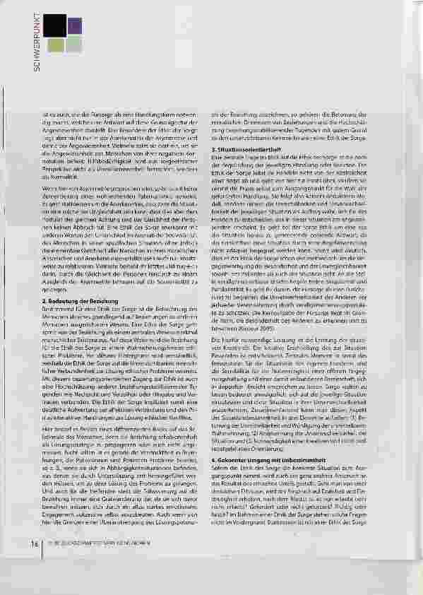 Vorschauseite 2: Für eine Ethik der Sorge in der Pflege