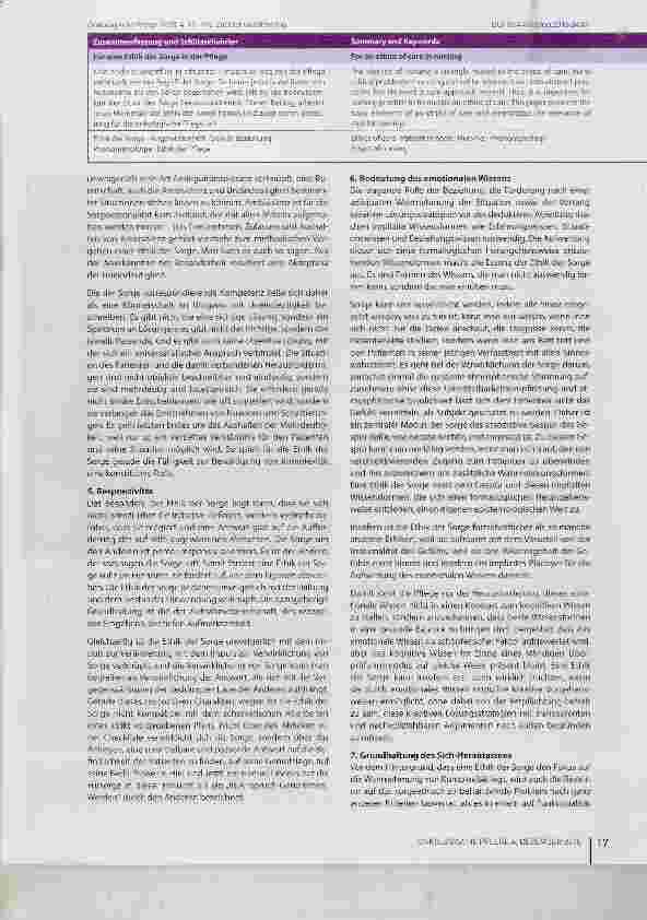 Vorschauseite 3: Für eine Ethik der Sorge in der Pflege