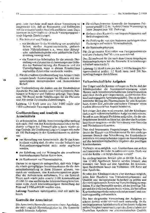 Vorschauseite 5: Leistungskriterien einer Krankenhausapotheke
