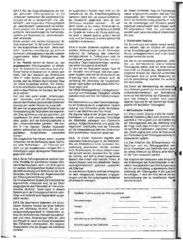 Vorschauseite 5: Sozialwissenschaftliche Aspekte 19. Folge: Unterrichtsbeispiel: Führungsstil u. Betriebsklima (Schluß)
