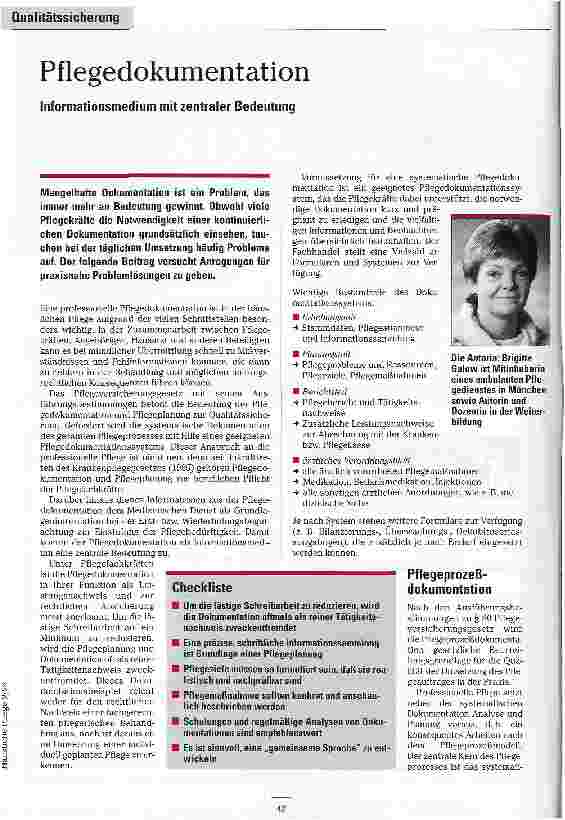 Vorschauseite 1: Pflegedokumentation Informationsmedium mit zentraler Bedeutung