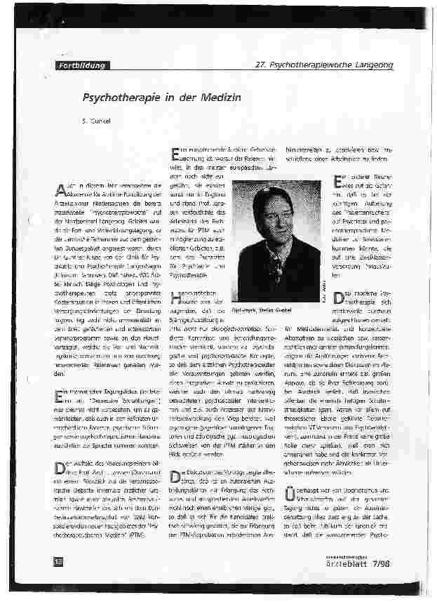 Vorschauseite 1: Psychotherapie in der Medizin