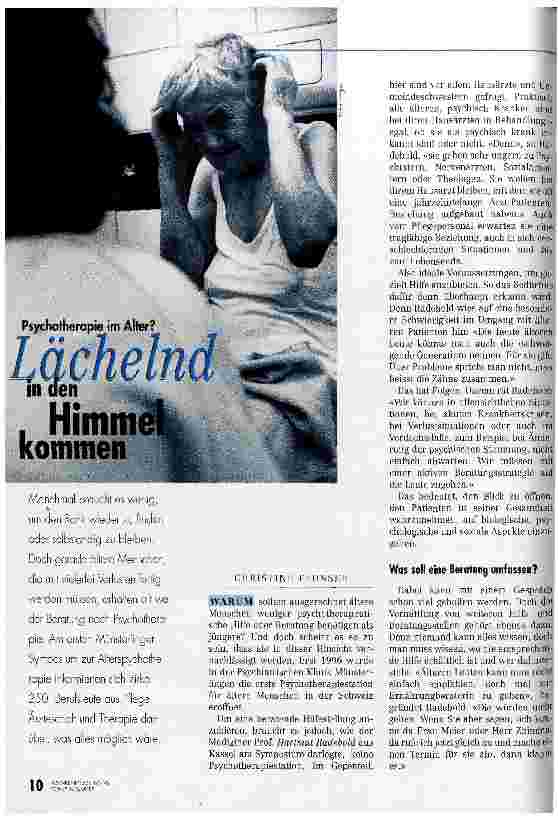 Vorschauseite 1: Lächelnd in den Himmel kommen Psychotherapie im Alter?