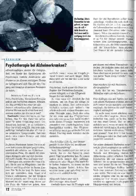 Vorschauseite 3: Lächelnd in den Himmel kommen Psychotherapie im Alter?