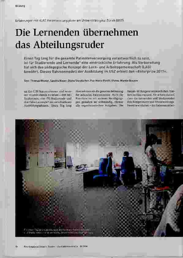 Vorschauseite 1: Die Lernenden übernehmen das Abteilungsruder