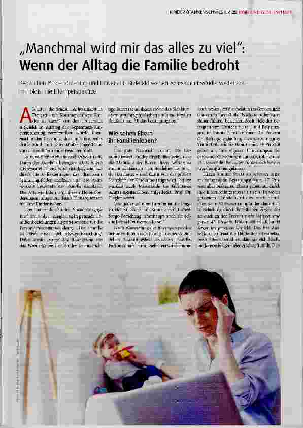 Vorschauseite 1: „Manchmal wird mir das alles zu viel Wenn der Alltag die Familie bedroht
