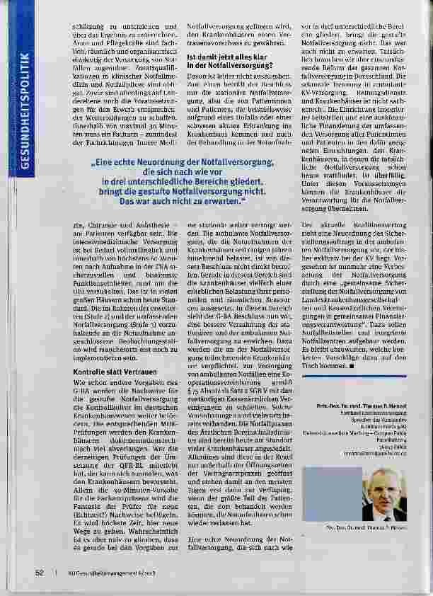 Vorschauseite 3: Wer übernimmt die Verantwortung in der Notfall Versorgung?
