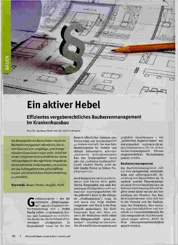 Vorschauseite 1: Ein aktiver Hebel