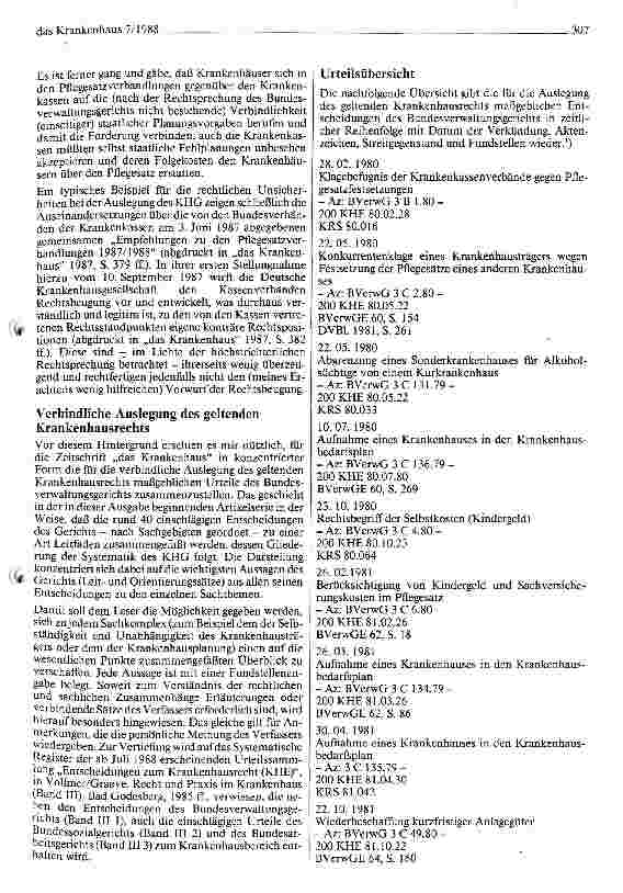 Vorschauseite 2: Das Krankenhaus in Rechtsprechung des Bundesverwaltungsgerichtes